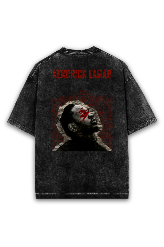 Kendrick Lamar Printed Oversized Tshirt – Acid Grey